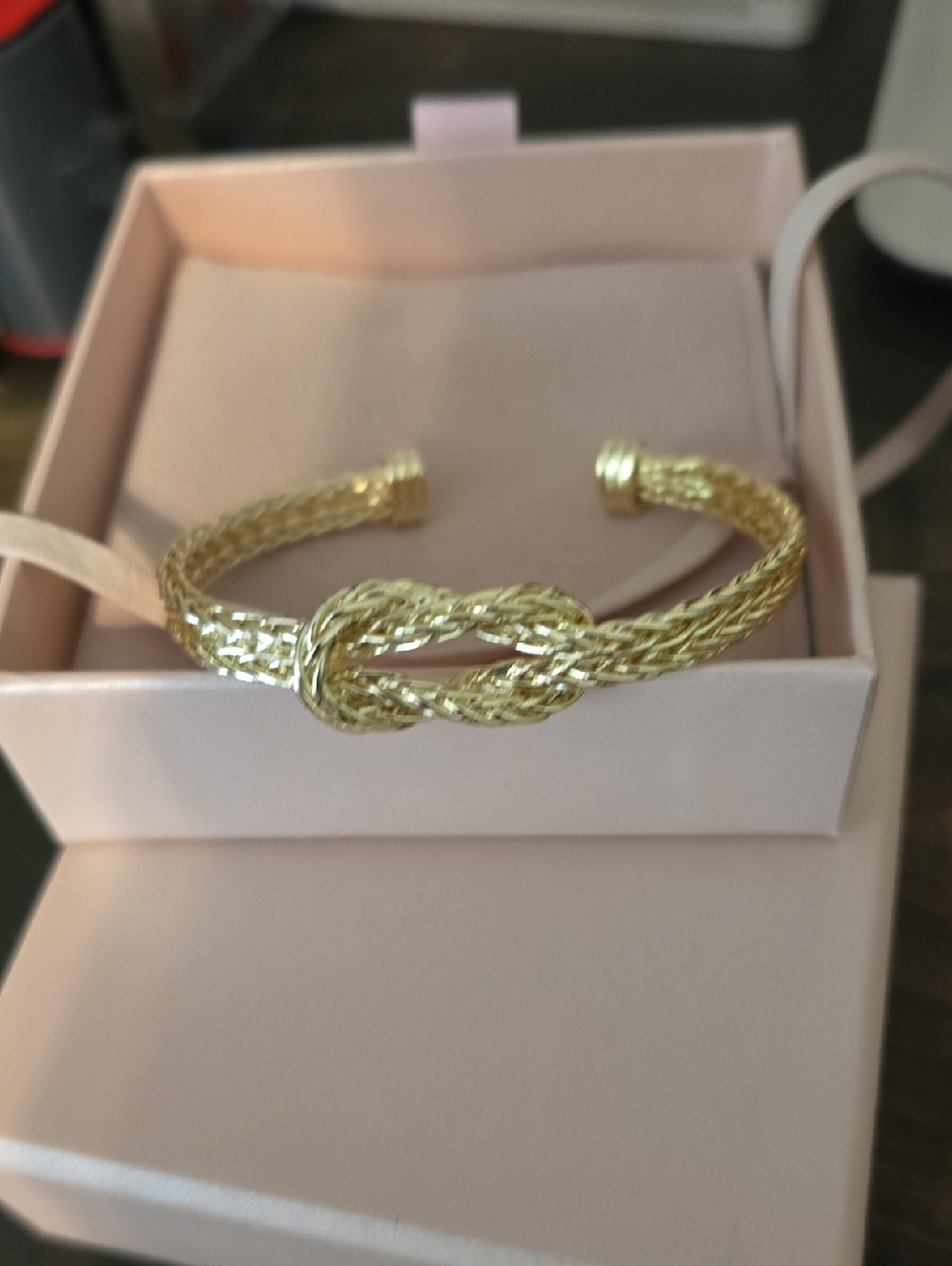 Gold Knot Braided Cuff Bracelet - Women Jewelry